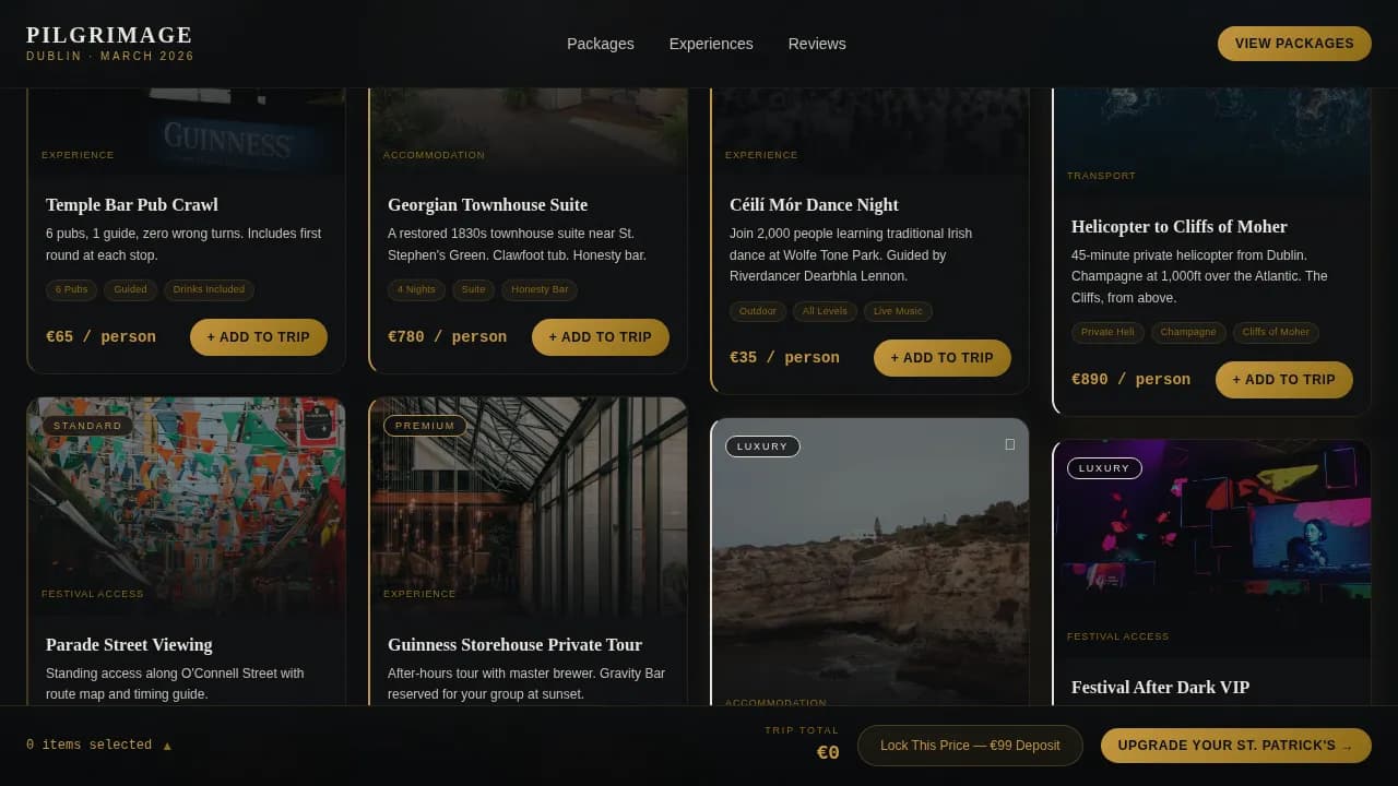 Pilgrimage — Travel Package Landing Page Template