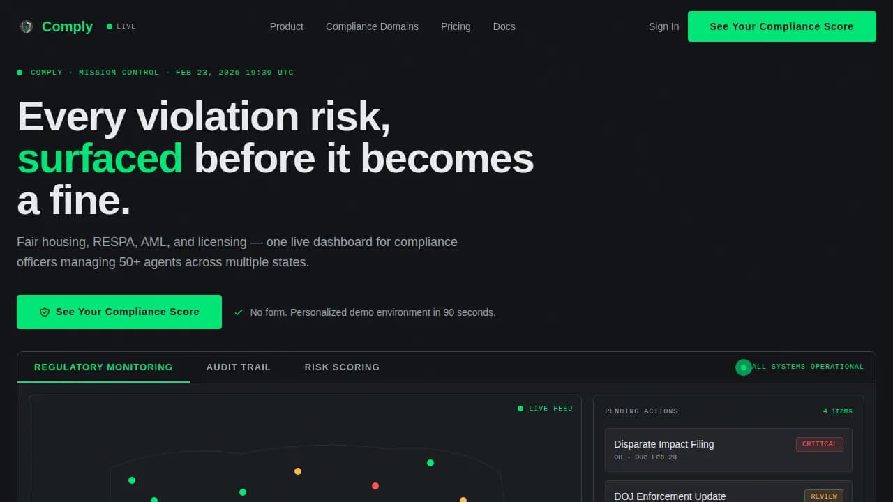 Govern — Property Compliance Hub Landing Page Template