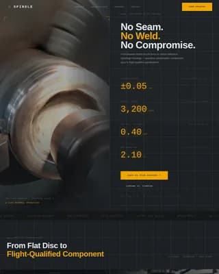 Arbor — Expert Metal Spinning Landing Page Template