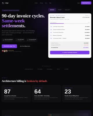 Settle — Fast Architect Payments Landing Page Template