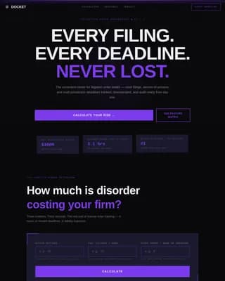 Docket — Authoritative Legal Management Landing Page Template