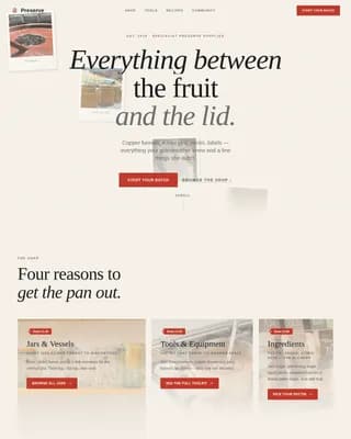 Preserve — Gourmet Canning Supply Landing Page Template