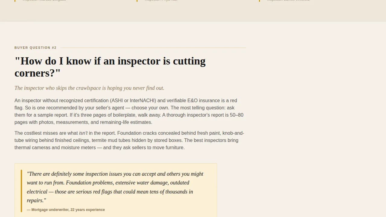 Appraise — Authoritative Home Inspection Landing Page Template