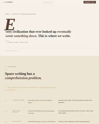 Stellar — Editorial Space Chronicle Landing Page Template