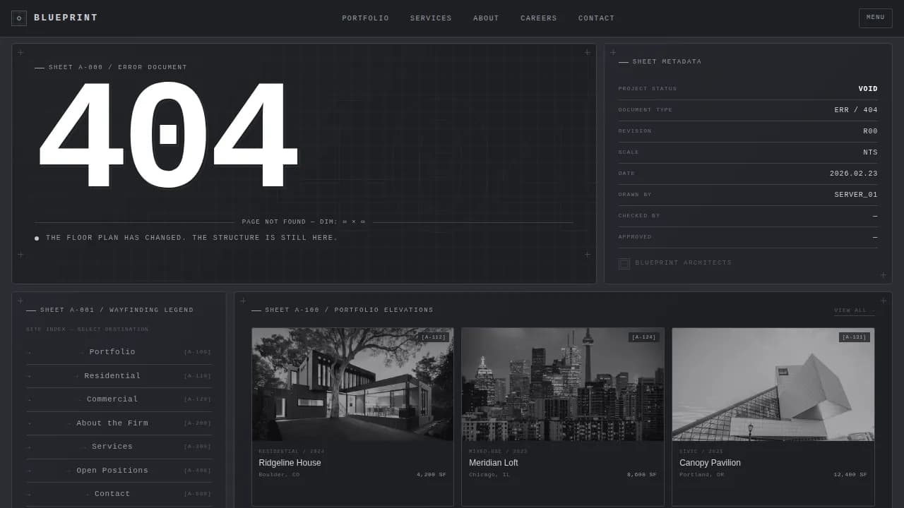 Blueprint — Steel Architecture Firm Landing Page Template