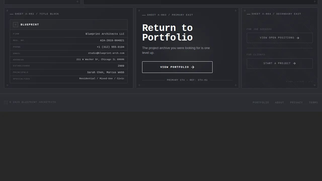Blueprint — Steel Architecture Firm Landing Page Template