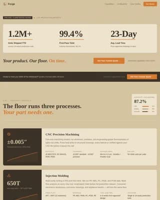 Forge - High-Volume Oem Manufacturing Landing Page Template