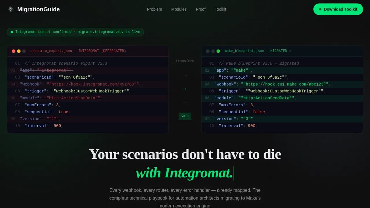 Transform — Intelligent System Modernization Landing Page Template