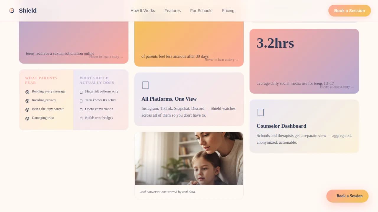 Guardian — Protective Teen Digital Safety Landing Page Template