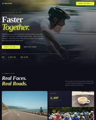 Peloton - Dynamic Motion Road Cycling Club Landing Page Template