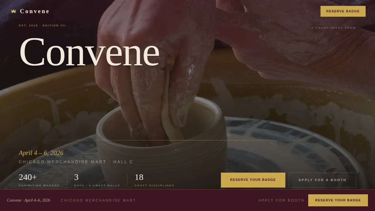 Handmade Craft Trade Show & Buyer Marketplace Website Template
