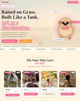 Wrinkle - Boutique Bulldog Breeder Landing Page Template