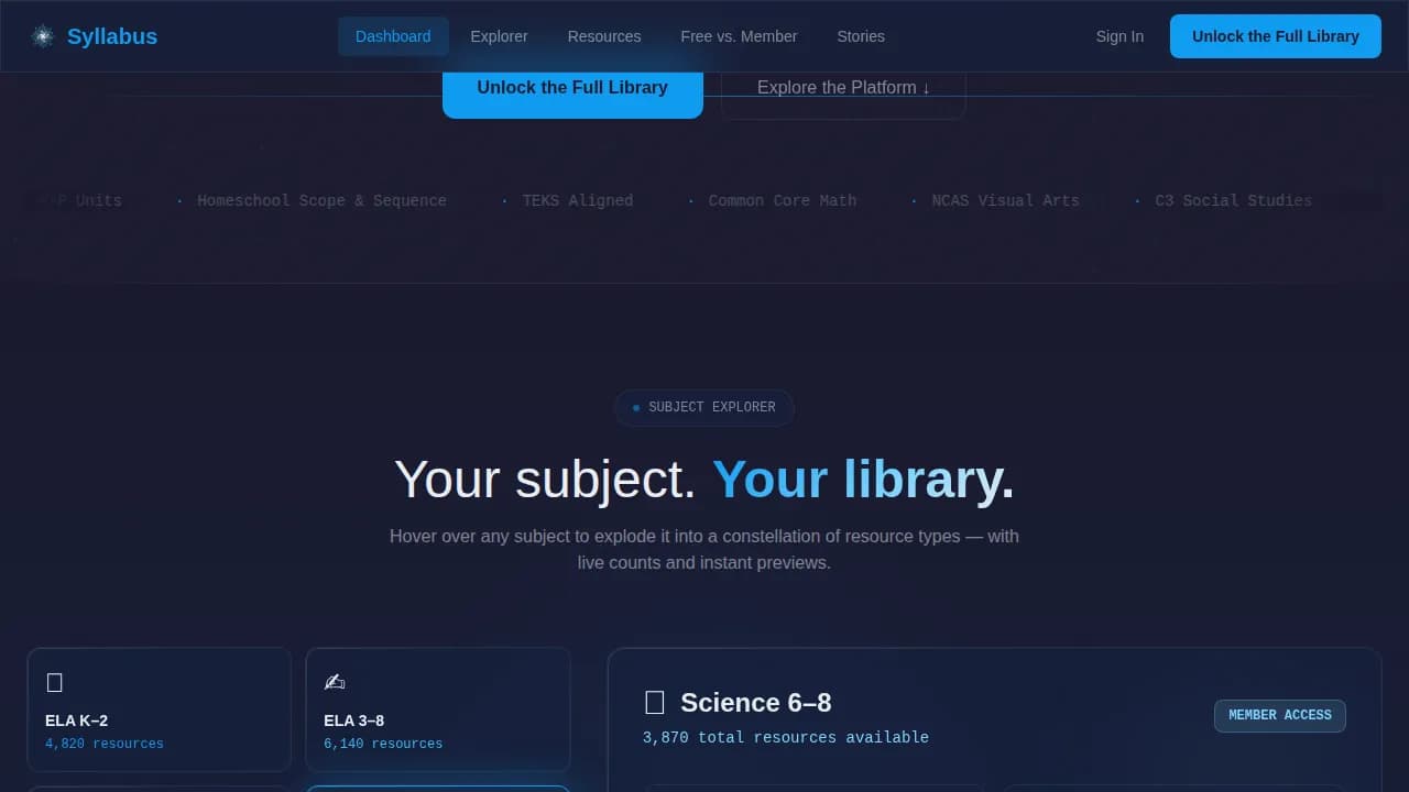 Library — Unlock Learning Resources Landing Page Template