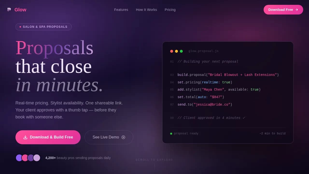 Radiance — Custom Beauty Software Landing Page Template