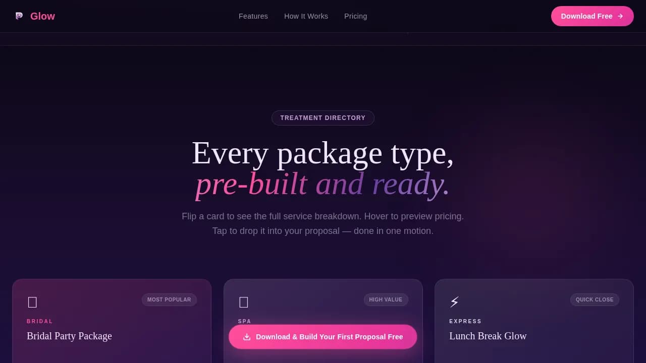 Radiance — Custom Beauty Software Landing Page Template