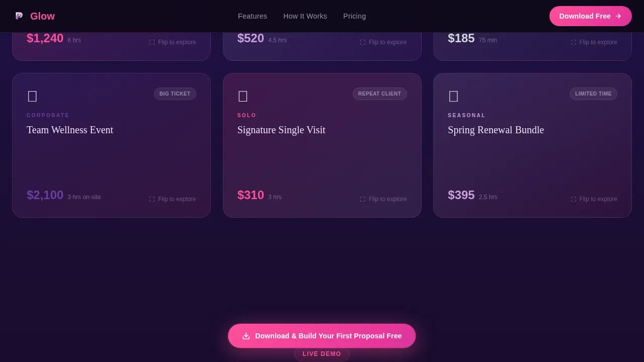 Radiance — Custom Beauty Software Landing Page Template
