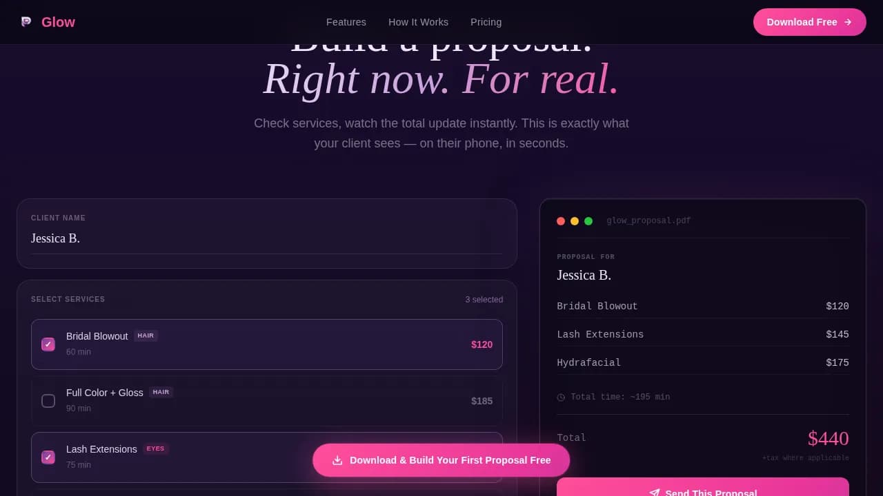 Radiance — Custom Beauty Software Landing Page Template