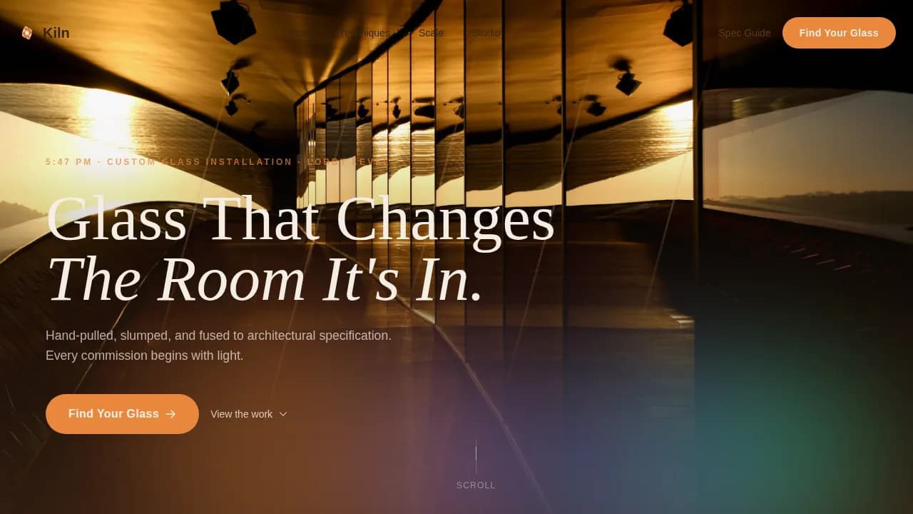 Furnace — Artisan Glassblowing Studio Landing Page Template