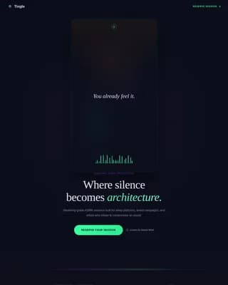 Tingle - Binaural ASMR Production Studio Landing Page Template