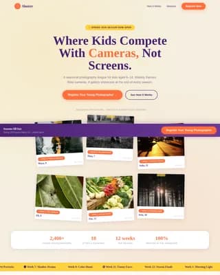 Shutter — Professional Children Photography Landing Page Template