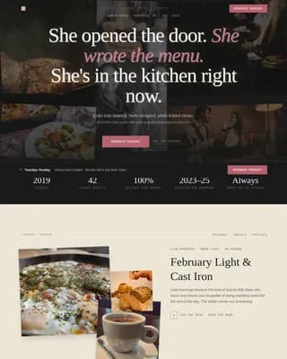 Canvas — Vibrant Female-Founded Bistro Landing Page Template