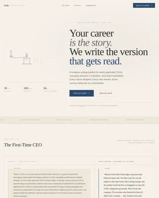 Folio - Executive Bio Writing Landing Page Template