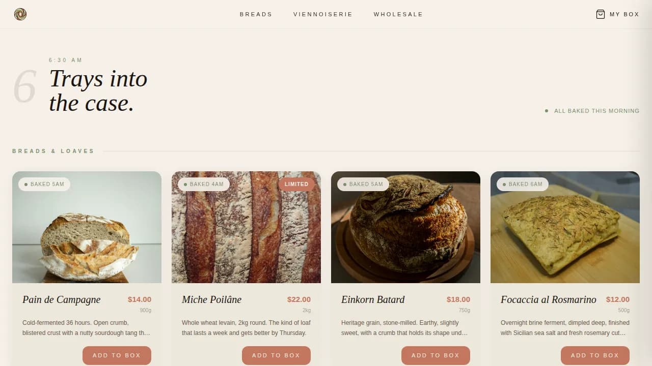 Rise — Artisan Baking Discovery Landing Page Template