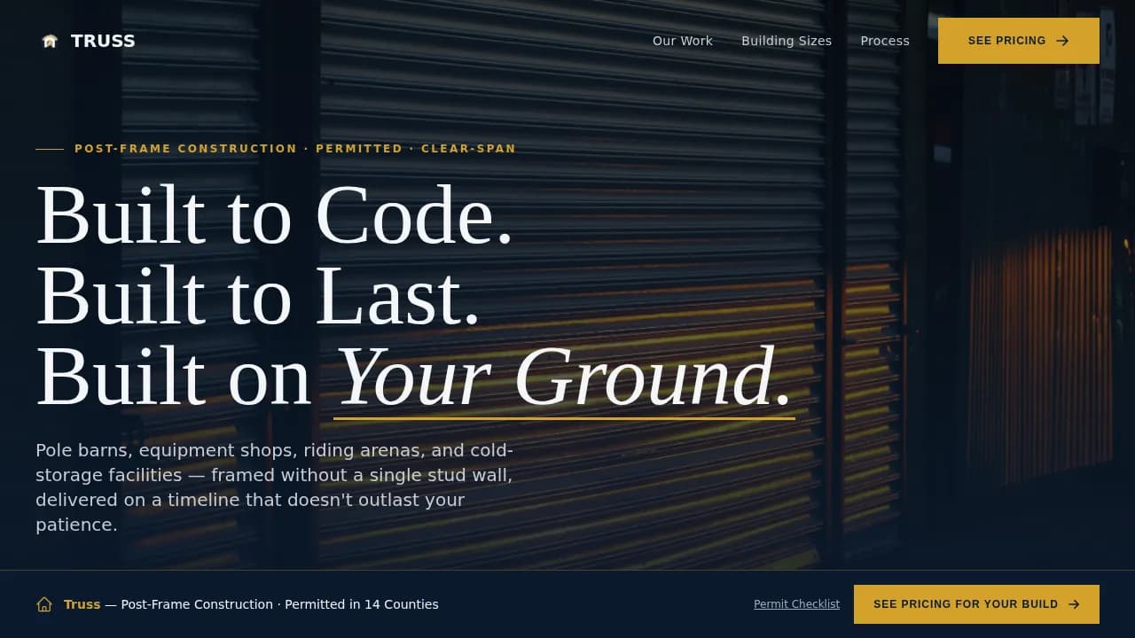 Framework — Durable Post-Frame Builder Landing Page Template