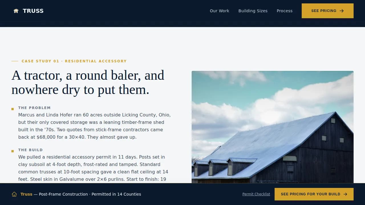 Framework — Durable Post-Frame Builder Landing Page Template