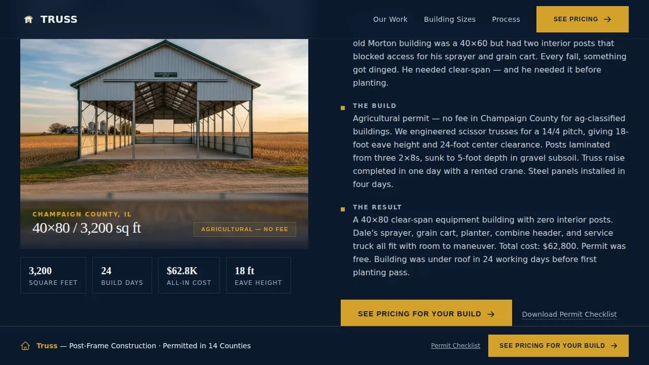 Framework — Durable Post-Frame Builder Landing Page Template