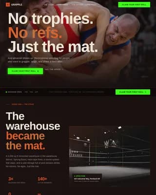 Arena — Immersive Wrestling Experience Landing Page Template