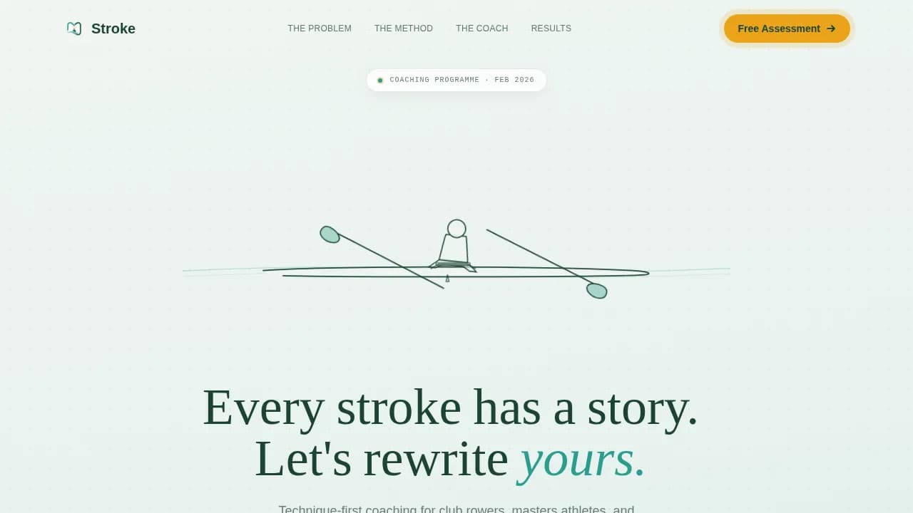 Momentum — Elite Rowing Training Landing Page Template