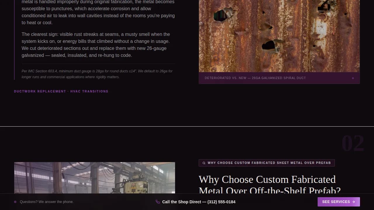 Calibrate — Expert Metal Fabrication Landing Page Template