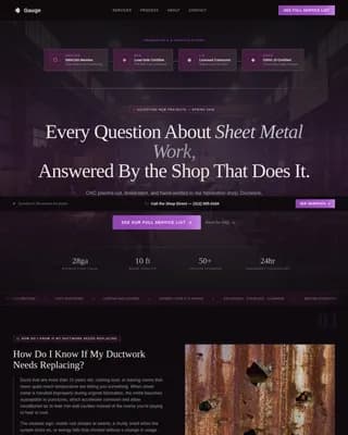 Calibrate — Expert Metal Fabrication Landing Page Template