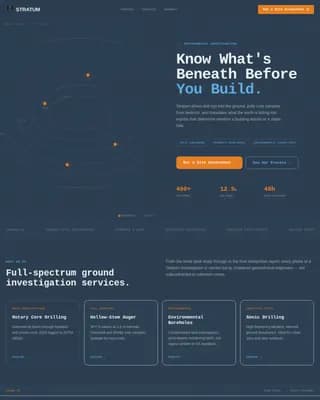 Stratum - Know What Lies Beneath Geological Survey Landing Page Template
