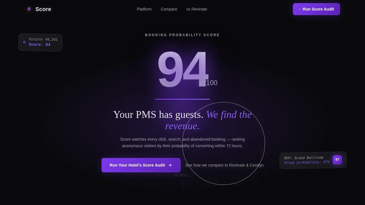 Tally — Smart Hospitality Scoring Landing Page Template