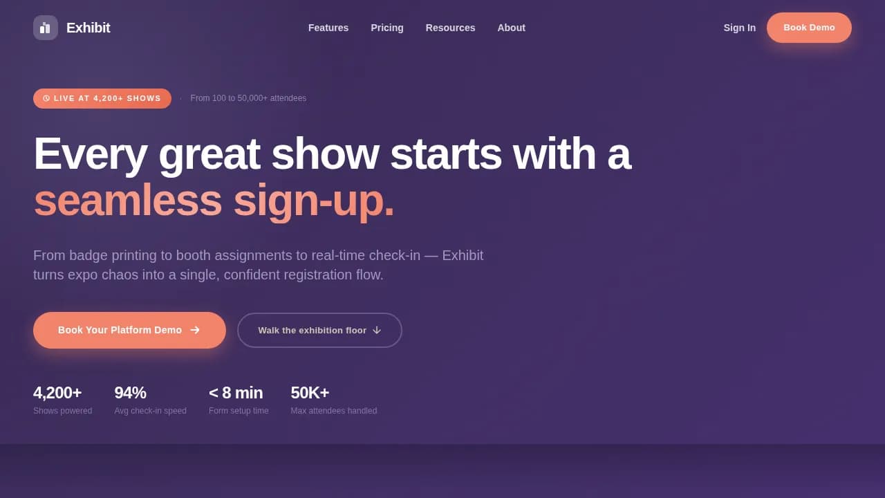 Connect — Frictionless Tradeshow Platform Landing Page Template