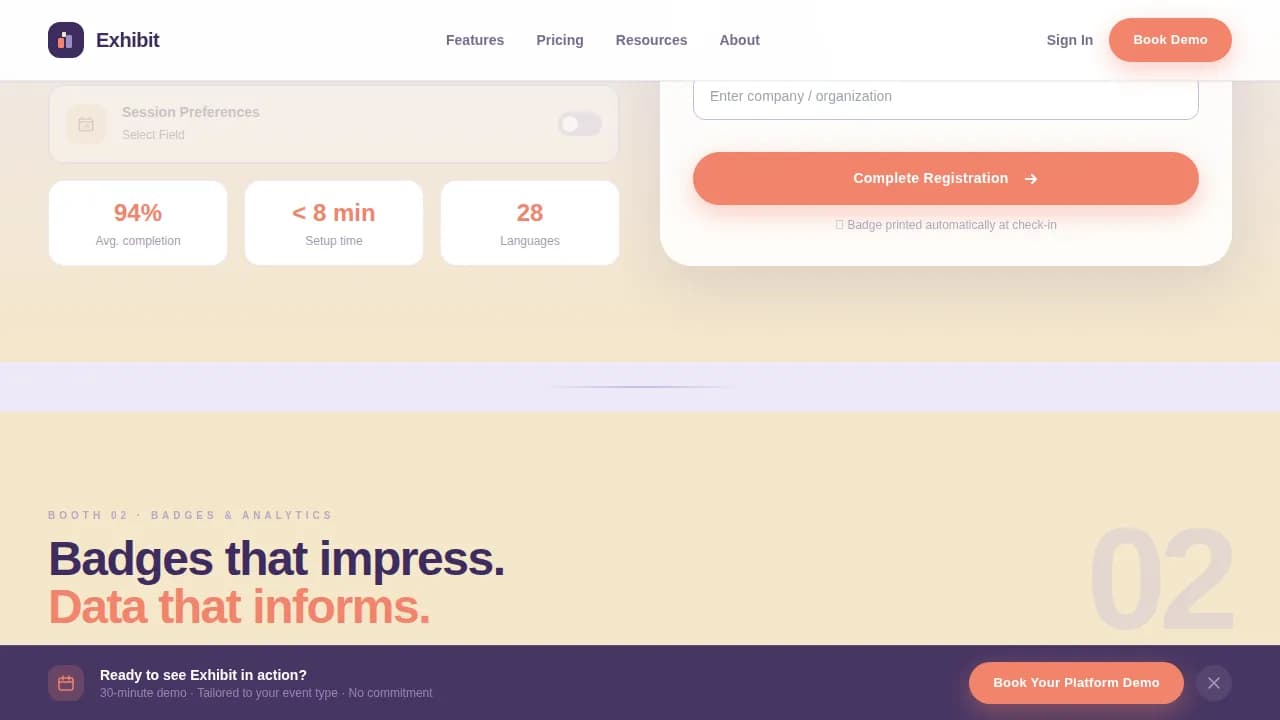 Connect — Frictionless Tradeshow Platform Landing Page Template