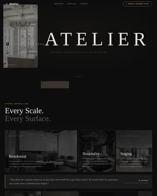 Interior Design Studio Booking Website Template