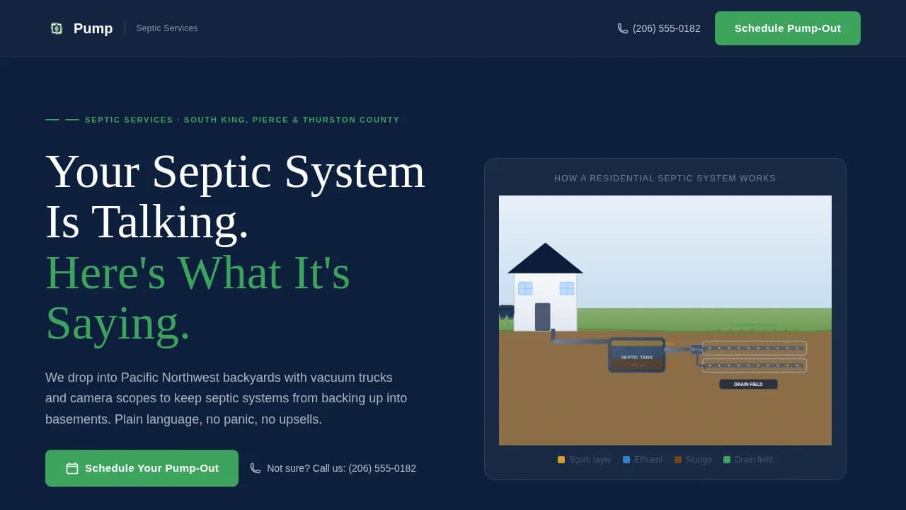 Maintain — Reliable Septic Service Landing Page Template