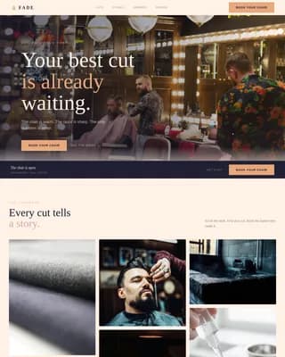 Fade - Luxe Minimal Men's Hair Salon Landing Page Template