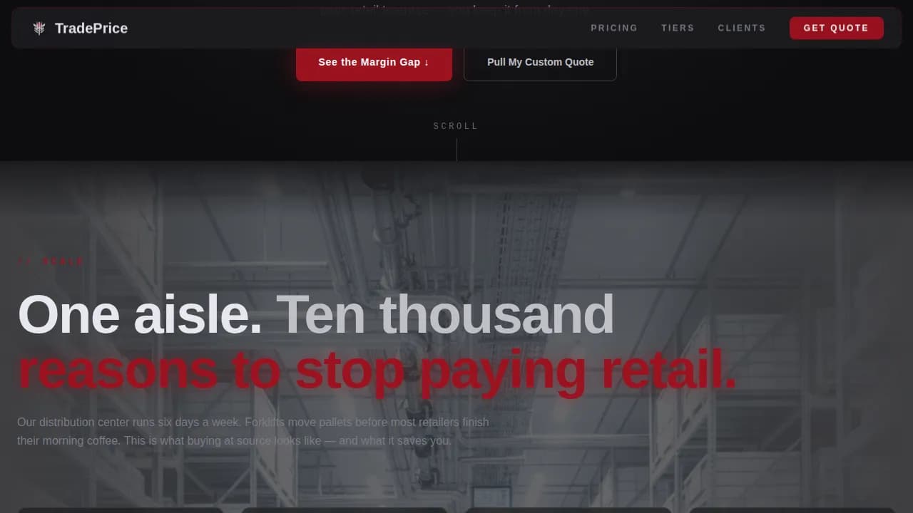 Source — Transparent Industrial Supplier Landing Page Template