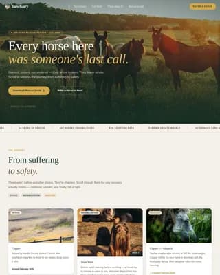 Refuge — Compassionate Equine Care Landing Page Template