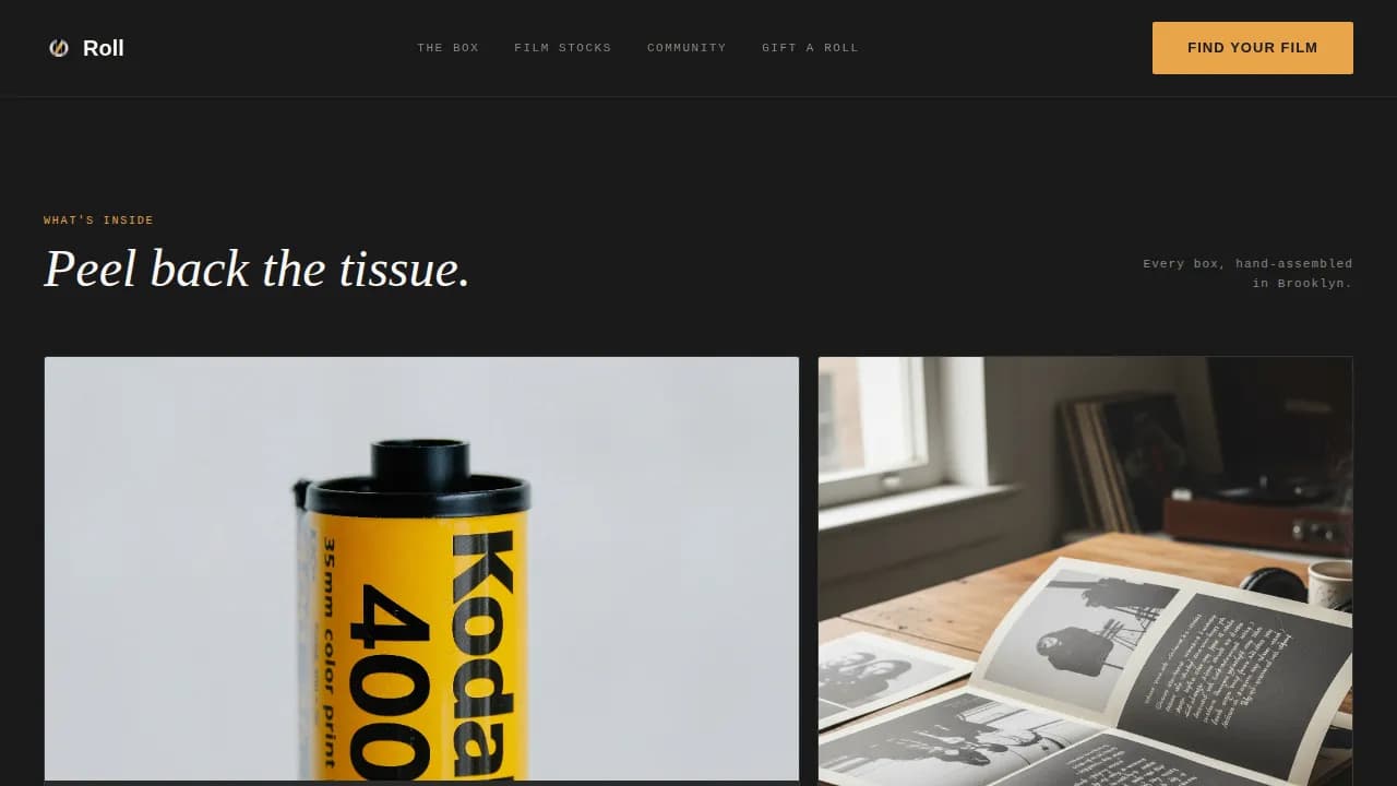 Cinema — Curated Film Experience Landing Page Template