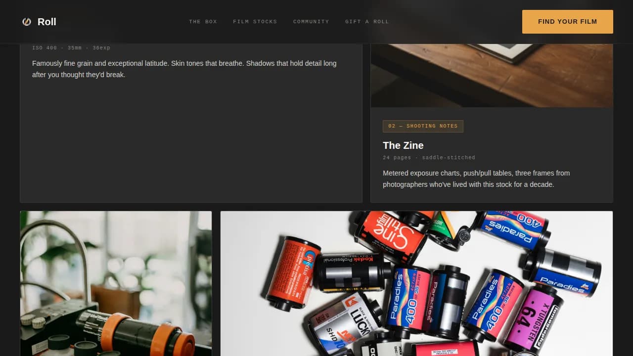 Cinema — Curated Film Experience Landing Page Template