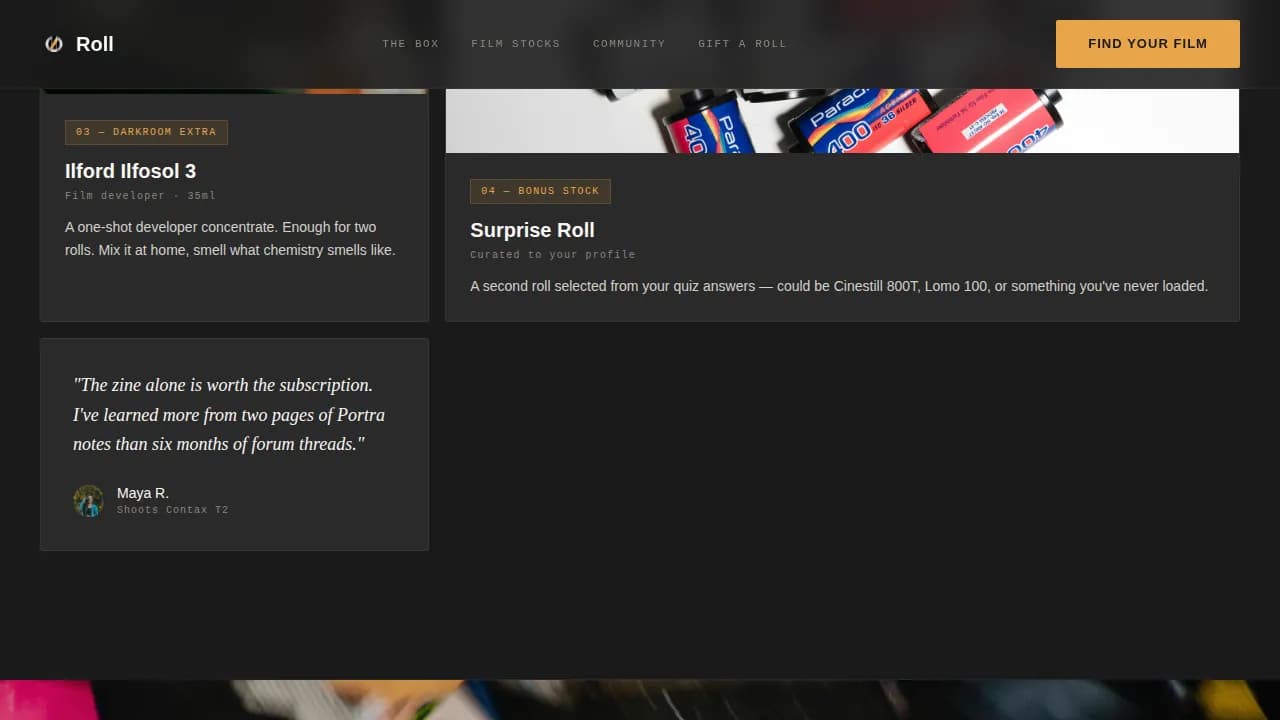 Cinema — Curated Film Experience Landing Page Template