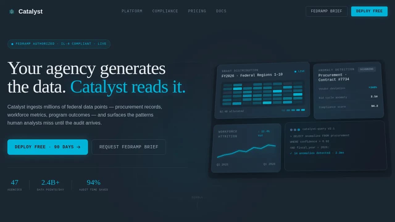 Catalyst — Advanced Regulatory Intelligence Landing Page Template