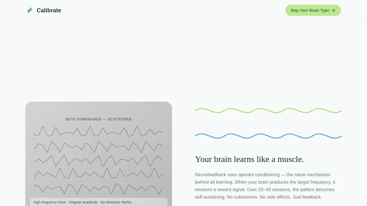 Mindshift — Advanced Neurofeedback Training Landing Page Template