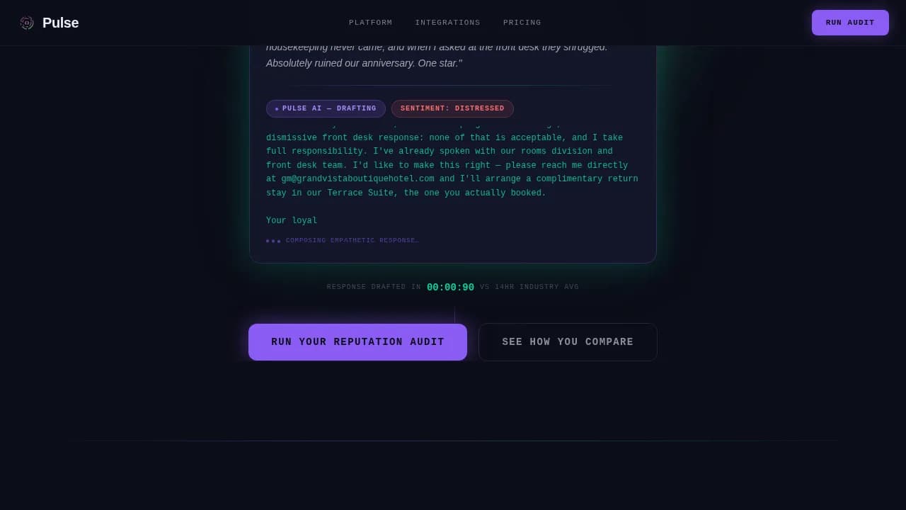 Pulse — Intelligent Hospitality Sentiment Landing Page Template