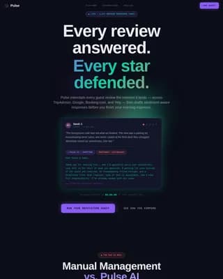 Pulse — Intelligent Hospitality Sentiment Landing Page Template